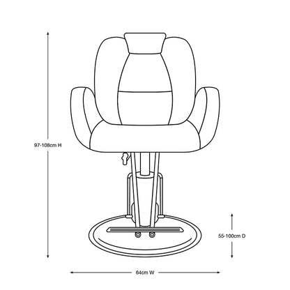 (DISCONTINUED) Glammar Zoey Styling Chair Black