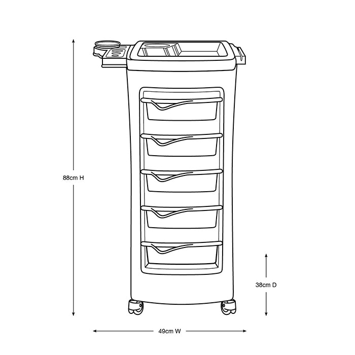 (DISCONTINUED) Glammar Salon Trolley Stacey White