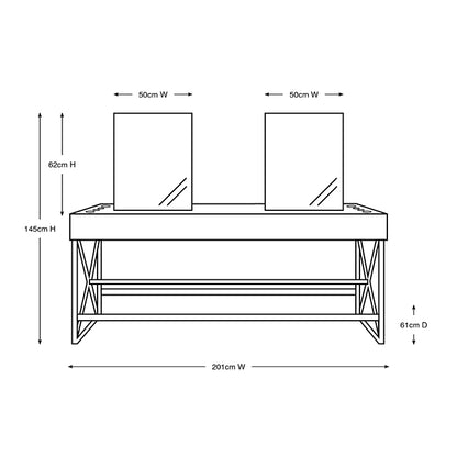 (DISCONTINUED) Glammar Taylor Island Styling Station Rustic