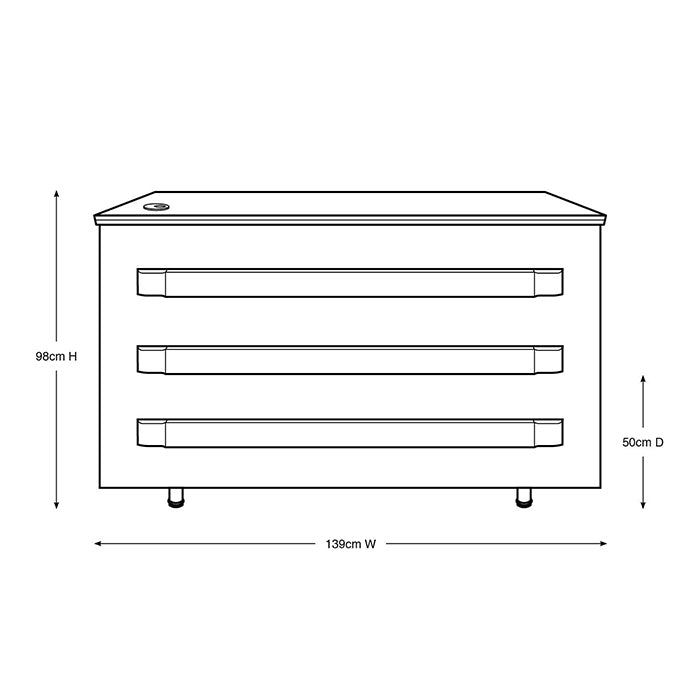 (DISCONTINUED) Glammar Layla Reception Desk White