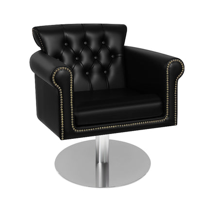 (DISCONTINUED) Glammar Avery Salon Chair Black With Round Base