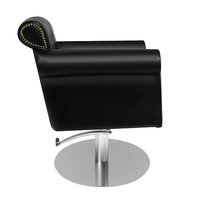 (DISCONTINUED) Glammar Avery Salon Chair Black With Round Base