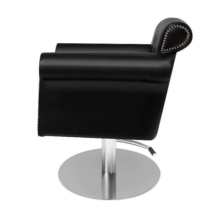 (DISCONTINUED) Glammar Avery Salon Chair Black With Round Base