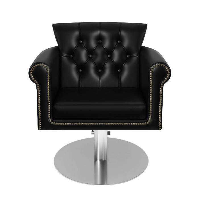 (DISCONTINUED) Glammar Avery Salon Chair Black With Round Base