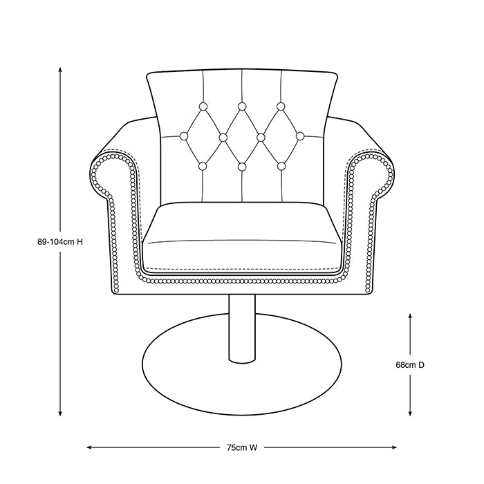 (DISCONTINUED) Glammar Avery Salon Chair Black With Round Base