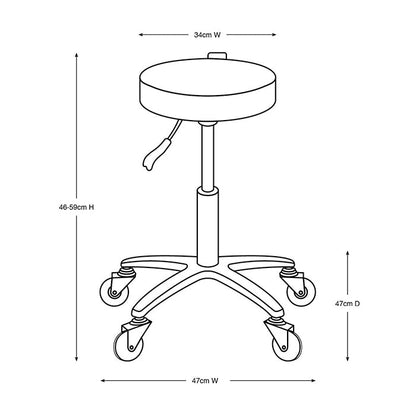 Glammar Chrome Salon Stool Black