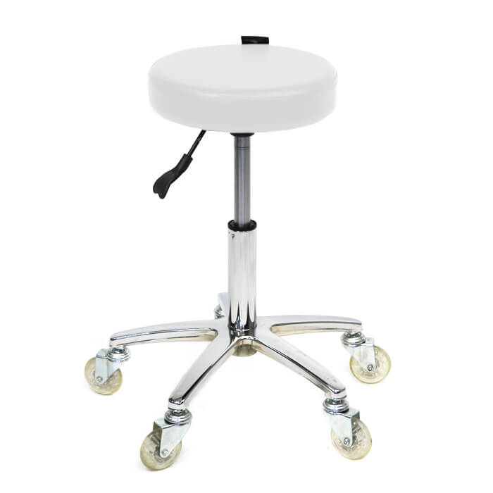 Glammar Chrome Salon Stool White