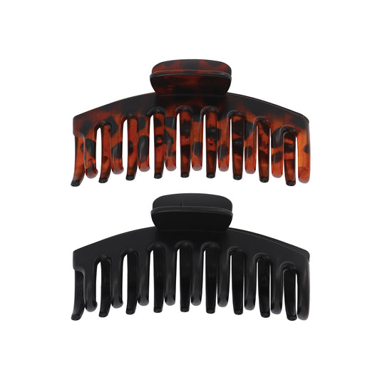 Hey Stacey Classic Claw Clips 2Pcs - Black & Tortoise