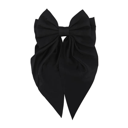 Hey Stacey Satin Bow Hair Clip - Black
