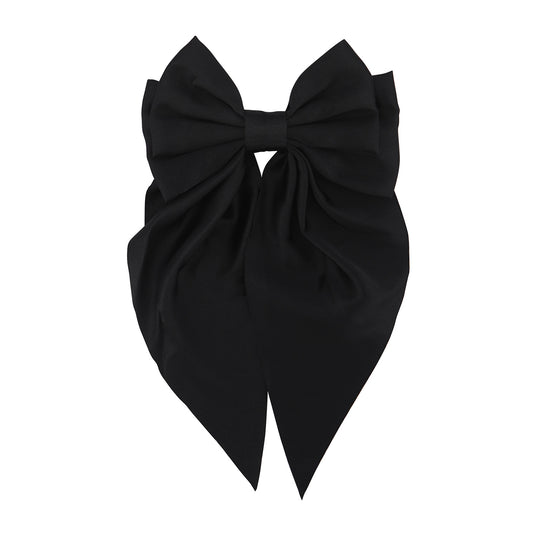 Hey Stacey Satin Bow Hair Clip - Black