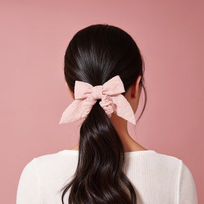 Hey Stacey Bow Scrunchie - Pastel Pink