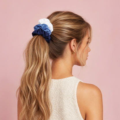 Hey Stacey Satin Scrunchies 3Pcs - Ocean