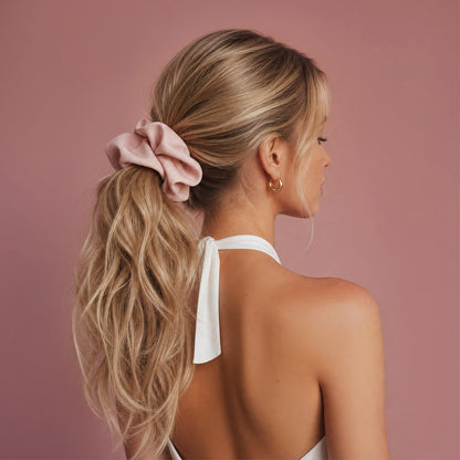 Hey Stacey Silk Scrunchie - Dusty Rose