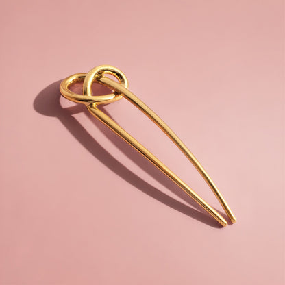 Hey Stacey Metal Knotted Hair Pin - Gold
