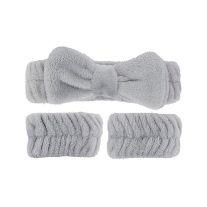 Hey Stacey Headband & Wristbands Set - Light Grey