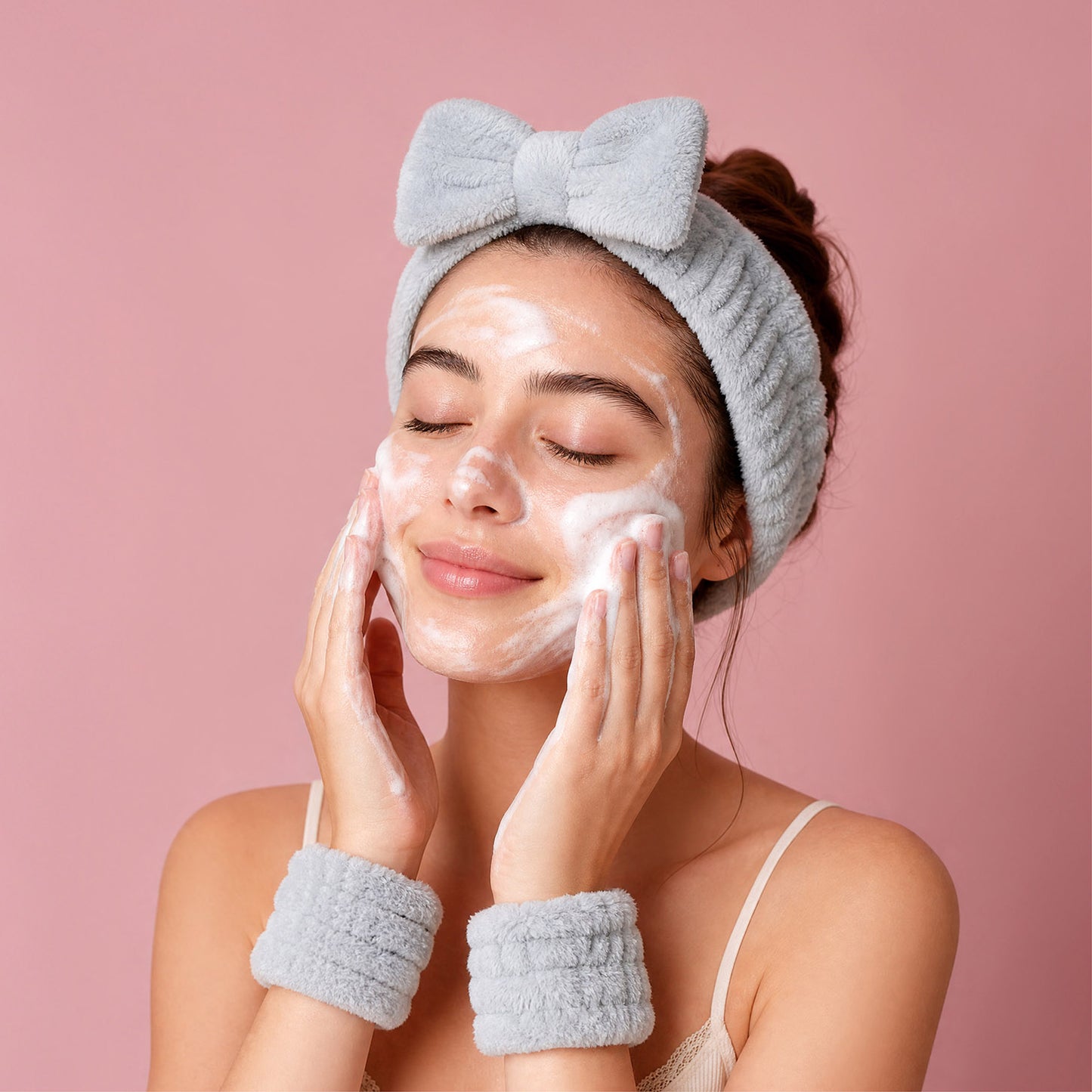 Hey Stacey Headband & Wristbands Set - Light Grey