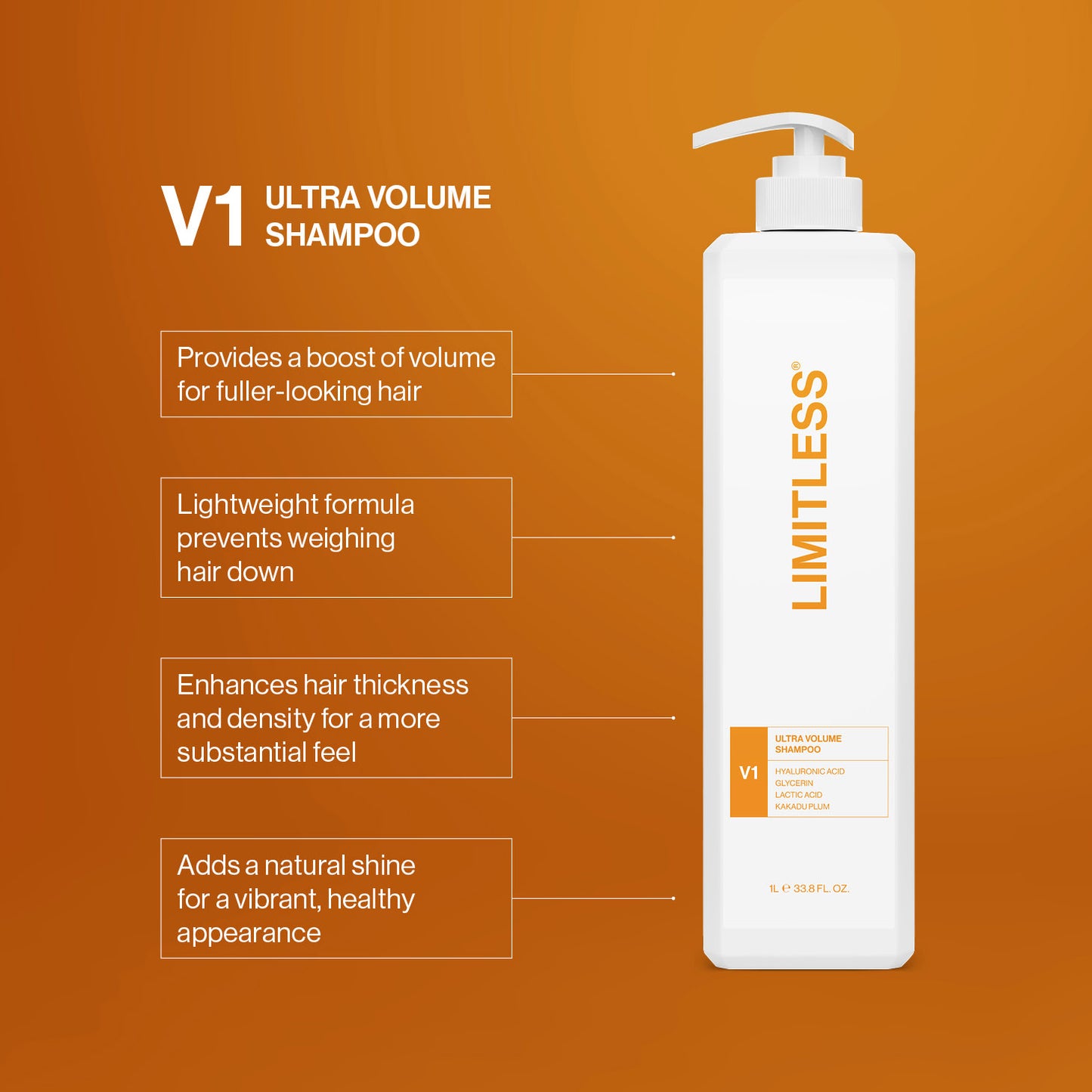 Limitless V1 Ultra Volume Shampoo 1L