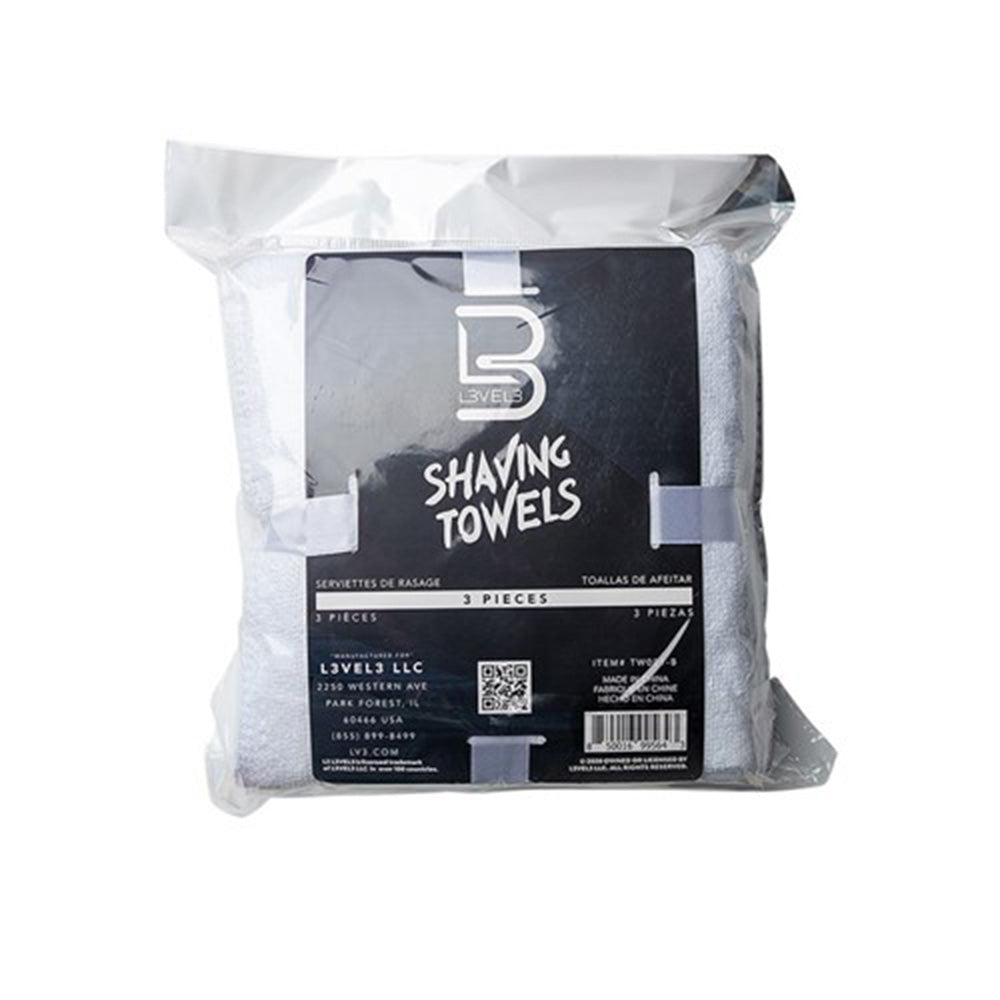 L3VEL3 White Facial Towels 3 Pack