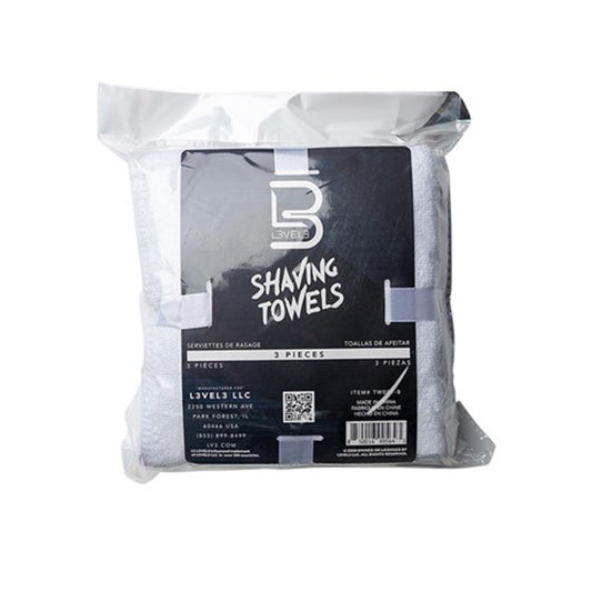 L3VEL3 White Facial Towels 3 Pack