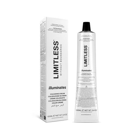 Limitless hair colour tube and box against a white background