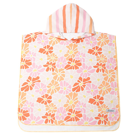 Lesimo Quick Dry Kids Hooded Towel Sunshine Flora Large (7-12yrs)
