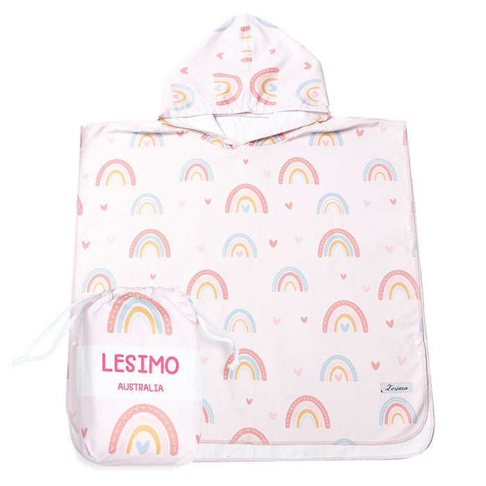 Lesimo Quick Dry Kids Hooded Towel Rainbow Small (3-7yrs)