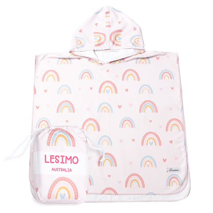 Lesimo Quick Dry Kids Hooded Towel Rainbow Small (3-7yrs)