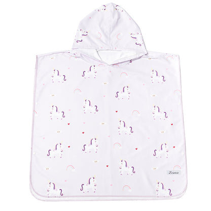 Lesimo Quick Dry Kids Hooded Towel Unicorn Small (3-7yrs)