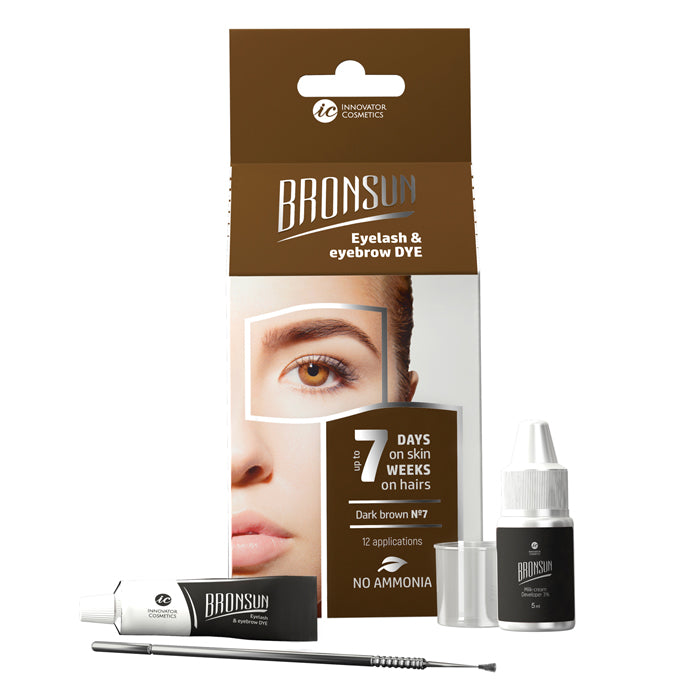 Bronsun Eyelash and Eyebrow Dye Trial Kit Dark Brown #7