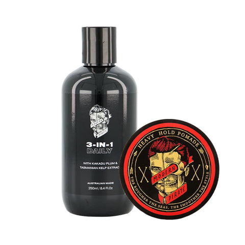 Modern Pirate Heavy Hold Pomade + Cleanse Pack