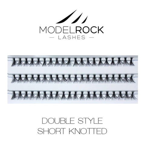 Modelrock Premium Lashes - Individual Double Style Short Knotted