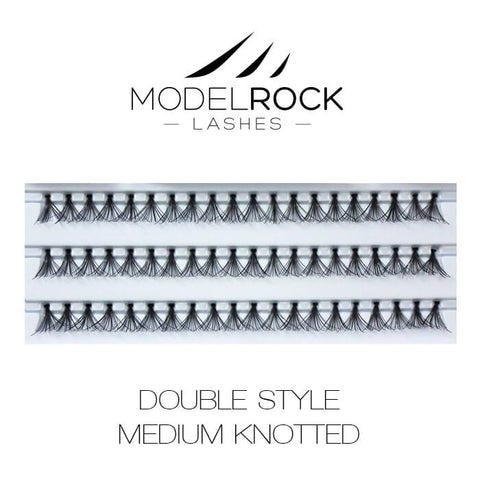 Modelrock Premium Lashes - Individual Double Style Medium Knotted