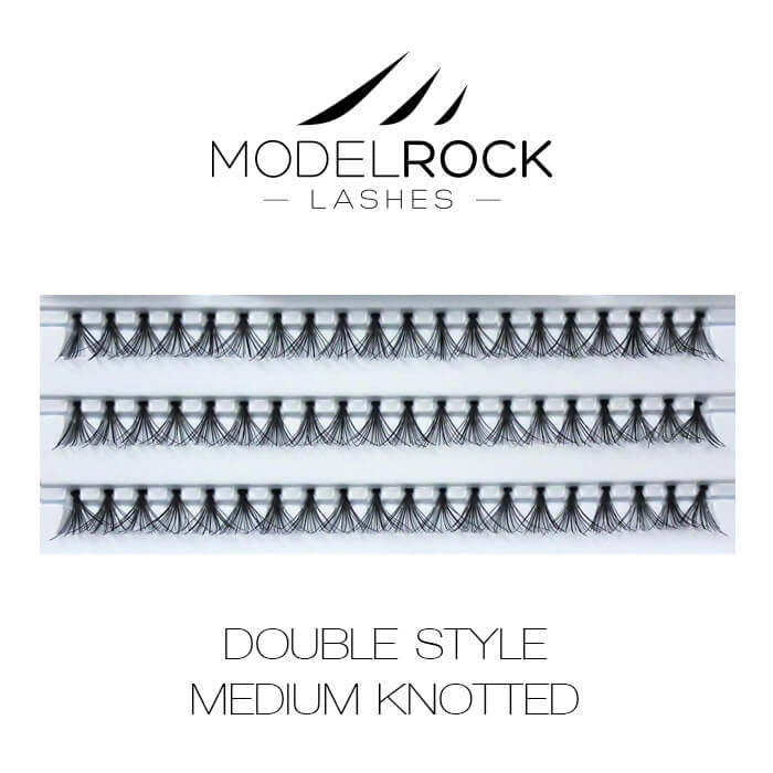 Modelrock Premium Lashes - Individual Double Style Medium Knotted