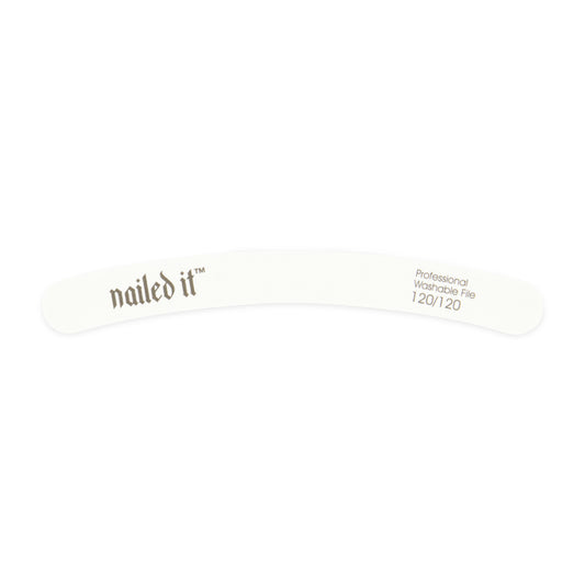 Nailed It Nail File Boomerang White #120/120 Red Core 1Pc