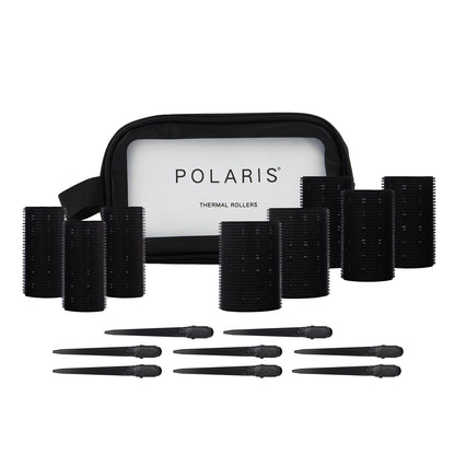 Polaris Aluminium Thermal Rollers Black 8Pk