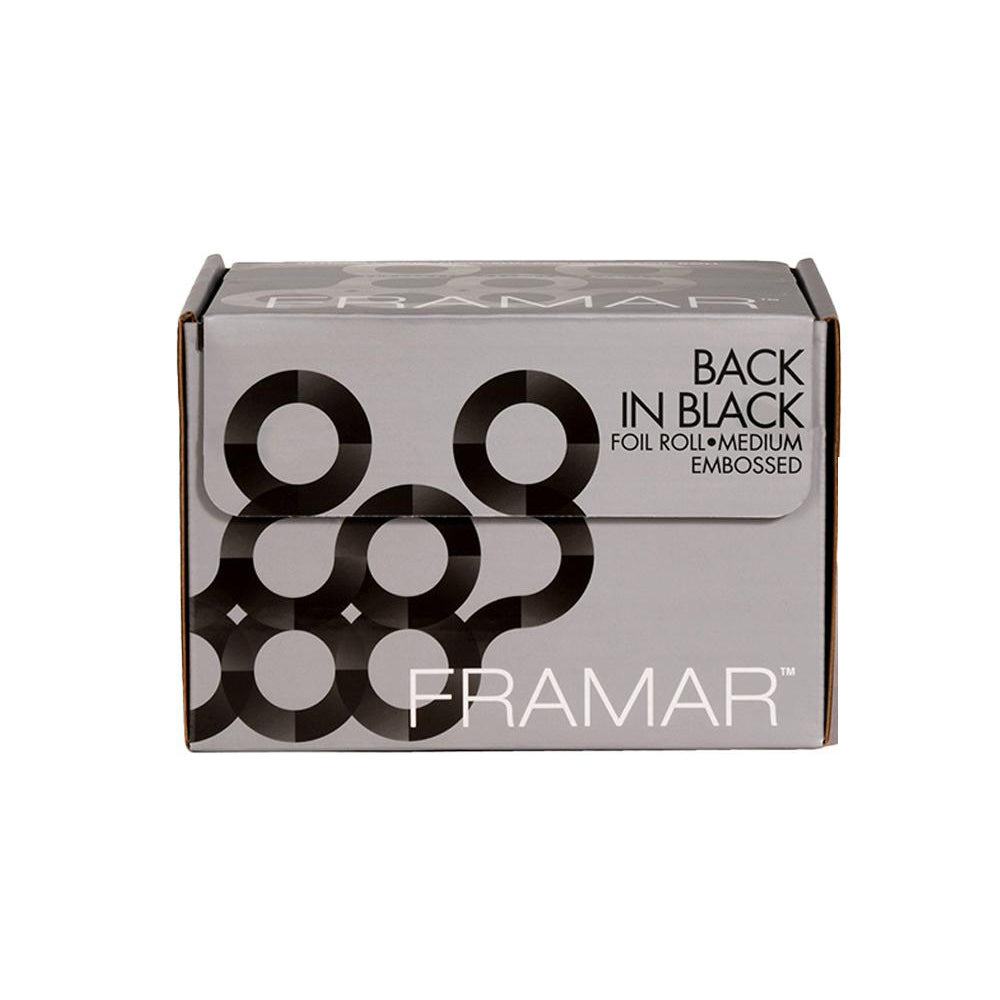 Framar Embossed Roll Back In Black 12.7cm x 97m
