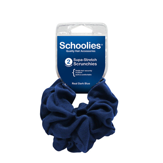 Schoolies #SC211 Scrunchie Real Dark Blue 2pc