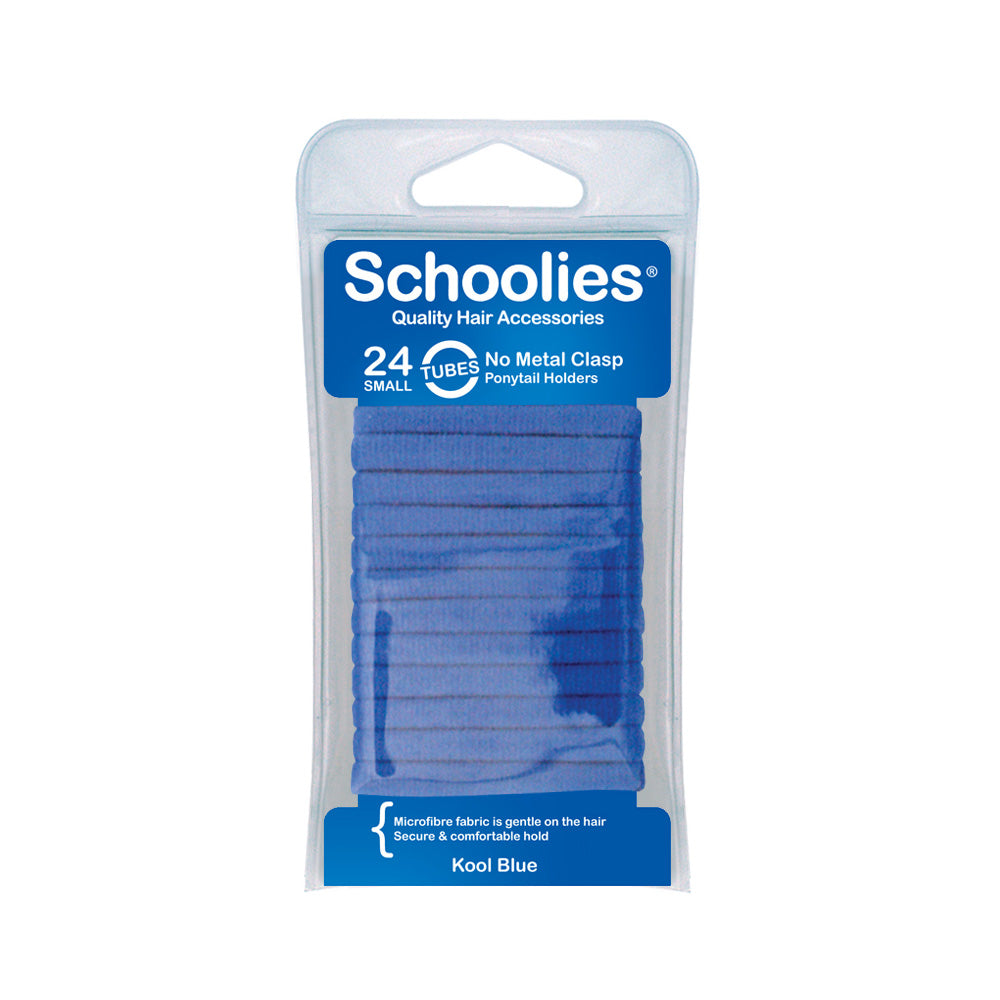 Schoolies #SC272 Tubes Small Ponytail Holders Kool Blue 24pc