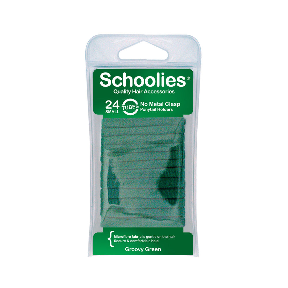 Schoolies #SC275 Tubes Small Ponytail Holders Groovy Green 24pc