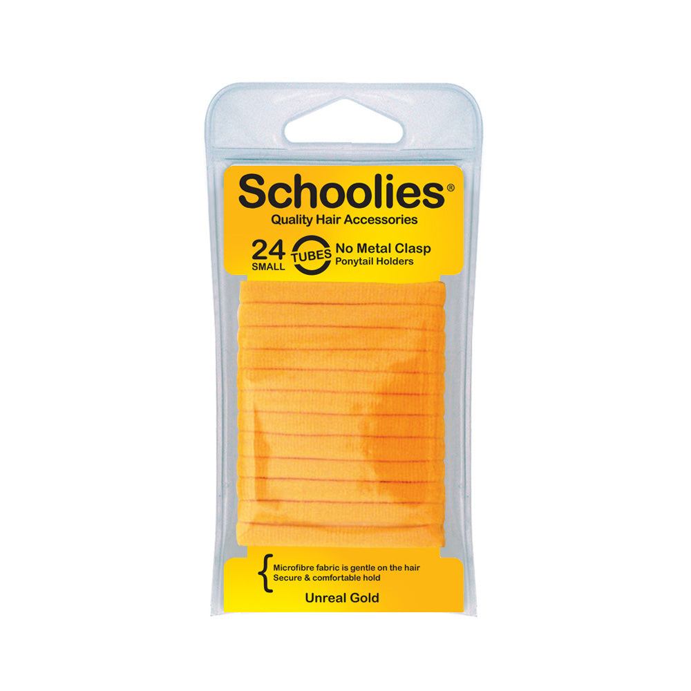 Schoolies #SC276 Tubes Small Ponytail Holders Unreal Gold 24pc
