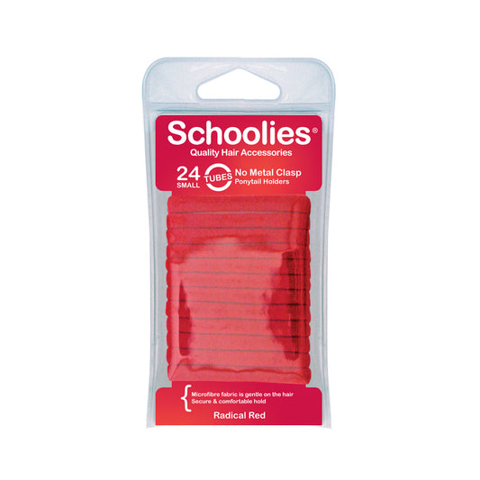 Schoolies #SC280 Tubes Small Ponytail Holders Radical Red 24pc