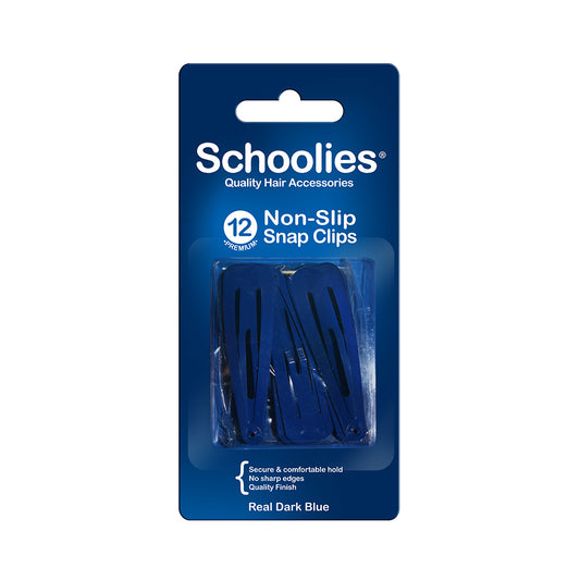 Schoolies #SC401 Non-Slip Snap Clips Real Dark Blue 12pc