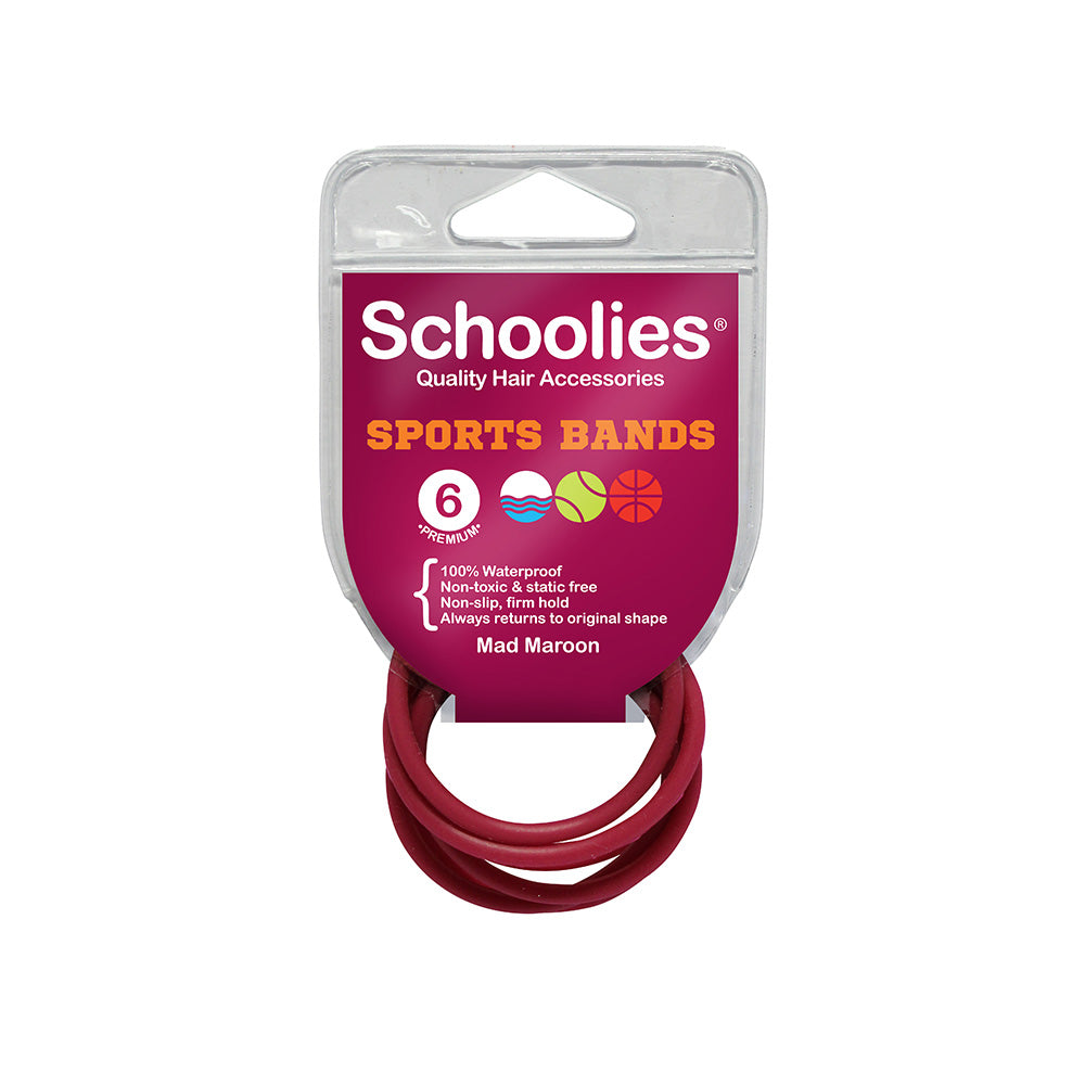 Schoolies #SC484 Sports Bands Mad Maroon 6pc