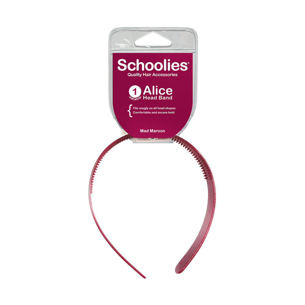 Schoolies #SC504 Alice Head Band Mad Maroon
