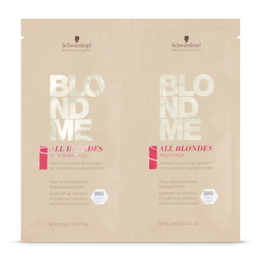 Schwarzkopf BLONDME All Blondes Rich Shampoo + Mask Sachet 12ml