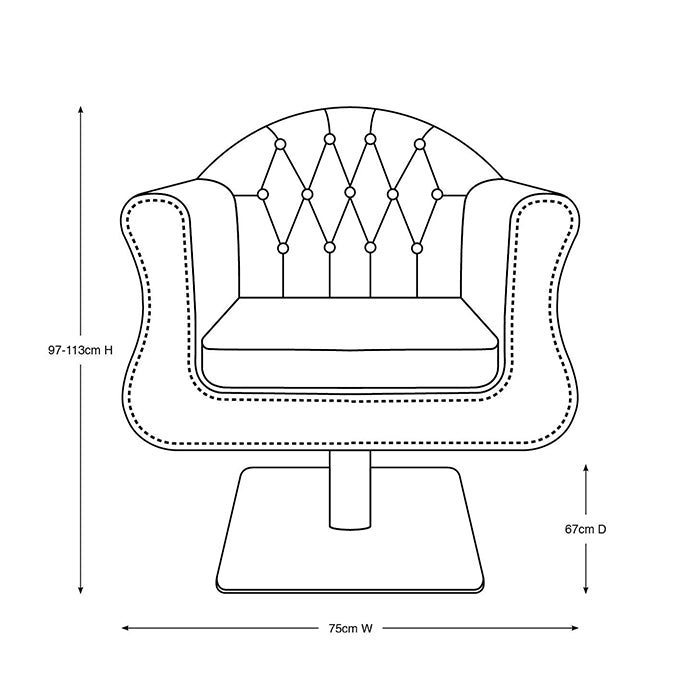 (DISCONTINUED) Glammar Hank Salon Chair Square Base