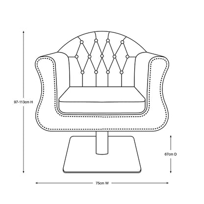 (DISCONTINUED) Glammar Hank Salon Chair Square Base