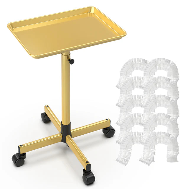 TASALON Adjustable Salon Tray with 10 Plastic Films Gold
