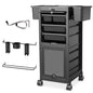 TASALON Premium Lockable Versatile Salon Trolley Cart Black