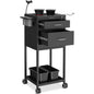 TASALON Salon Metal Trolley Cart Black